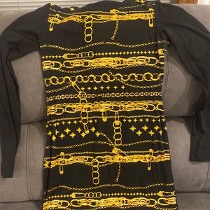 Versus safety pin print long sleeve mini dress